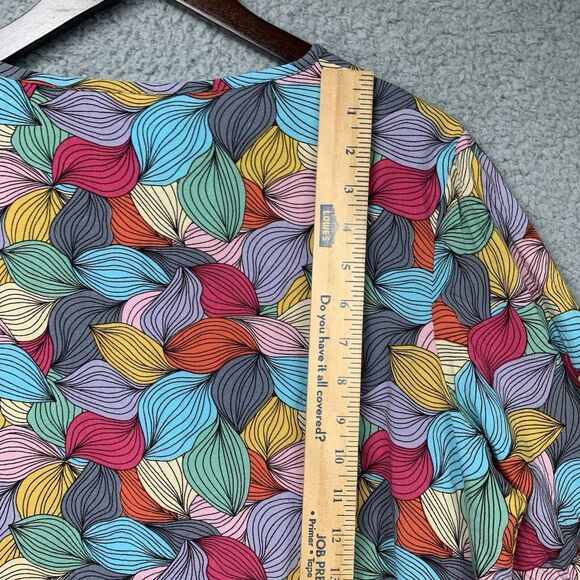 Parsley & Sage Shirt Womens XL Artsy Hosta Leaf Geometric All Over Print Blouse - Picture 7 of 9